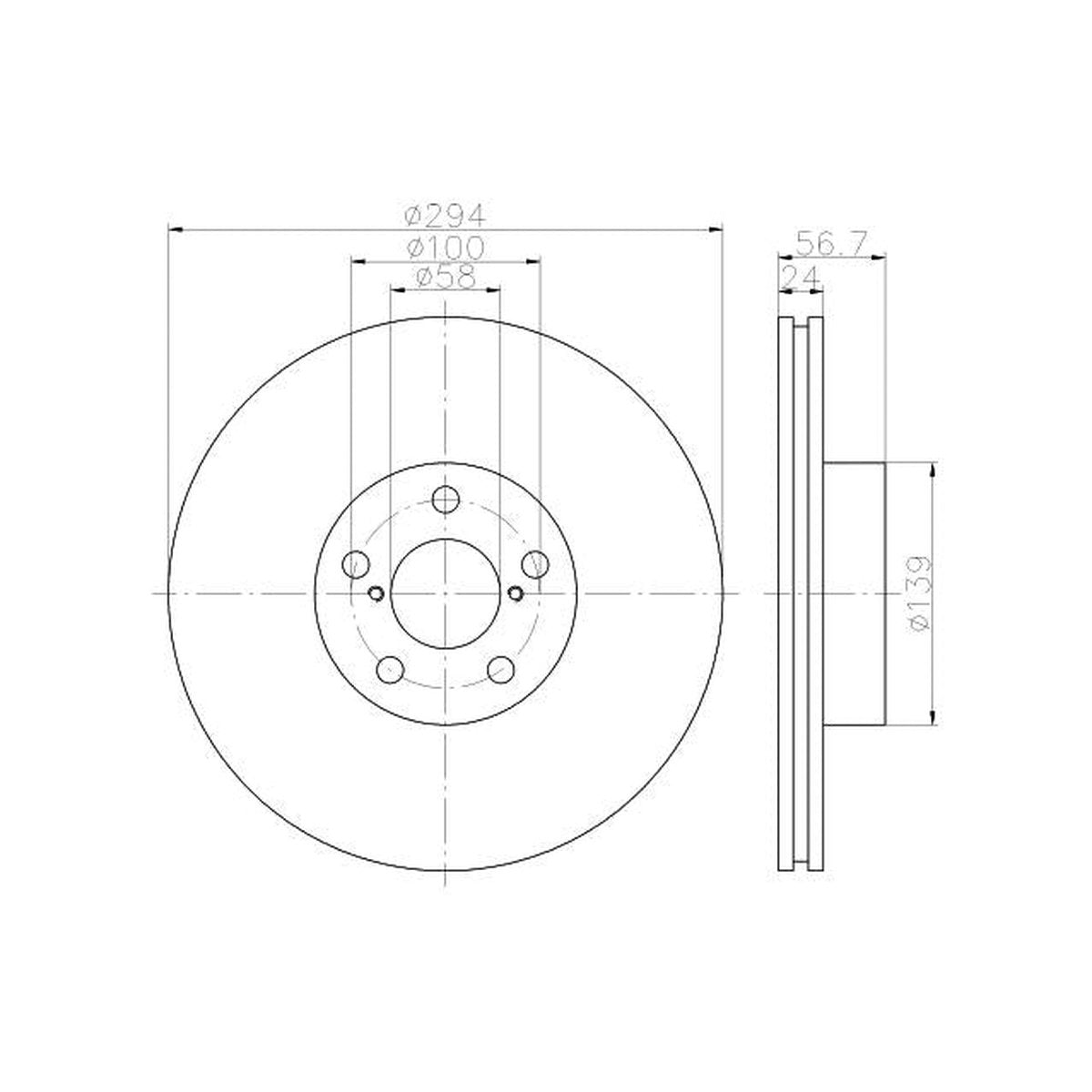 HELLA Pagid Brake Rotor Pair Front 54395