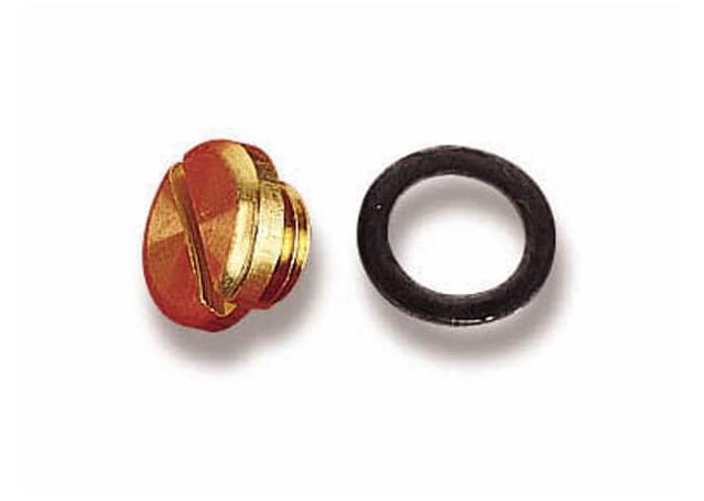 Holley Fuel Bowl Sight Plug and Gasket Kit Brass (Pair) 26-13