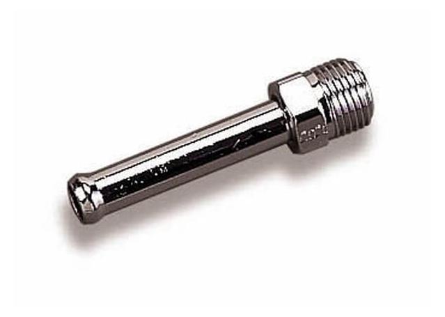 Holley Steel 180 Deg Single Inlet Fuel Line Fitting 3/8 in. Hose End to 5/8"-18 Inverted Flare Chrome 34-21