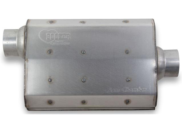 Hooker Aero Chamber Muffler 2.5in. Single Offset Inlet/Centre Outlet HK21502