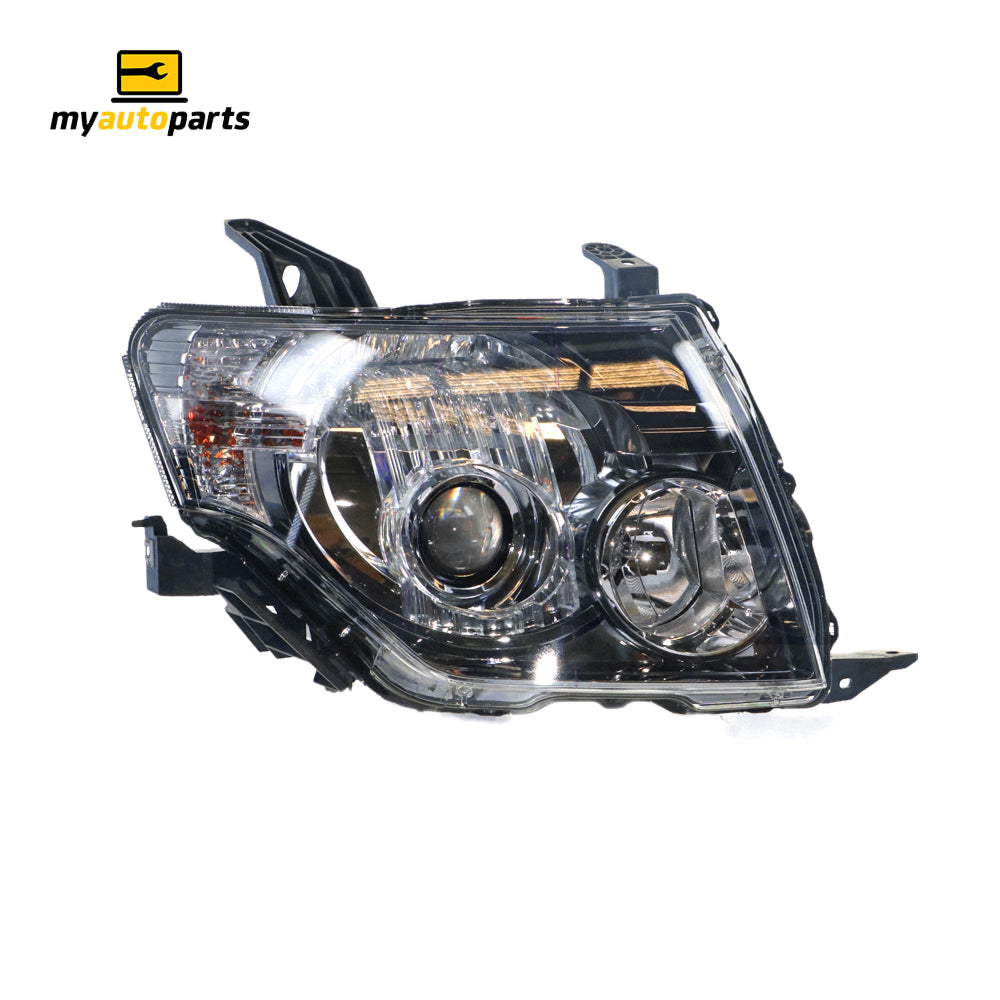 APG All Crash Halogen Black Head Lamp Drivers Side OEM Suits Mitsubishi Pajero NT 2009 to 2011 CPI-21035RHG