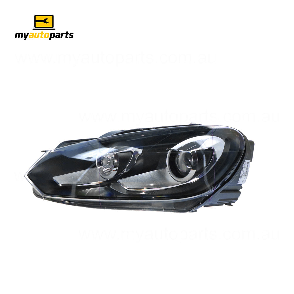 APG All Crash Xenon Chrome Head Lamp Passenger Side OES Suits Volkswagen Golf MK 6 2009 to 2013 VGH-21031LHP