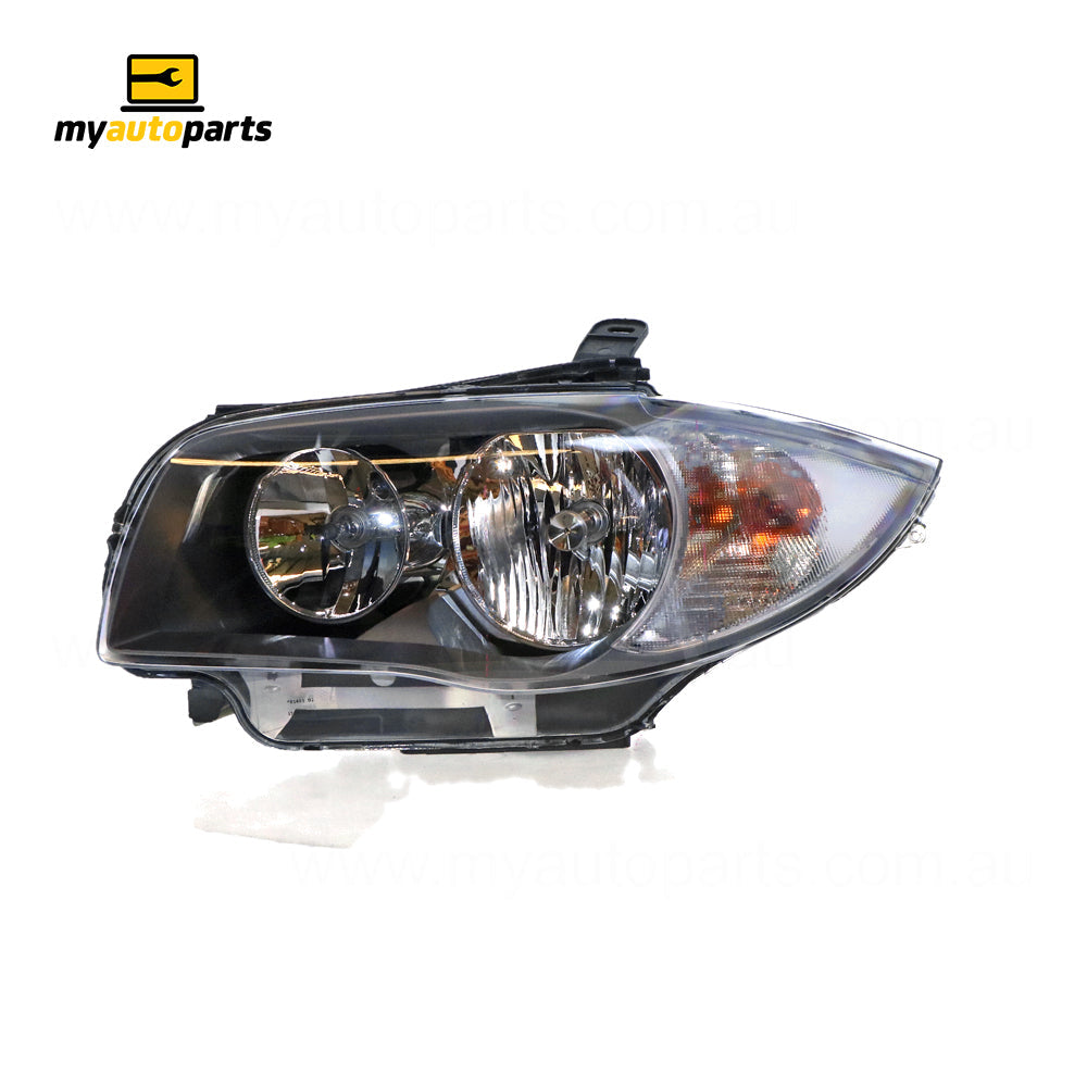 APG All Crash Halogen Black Head Lamp Passenger Side OES suits BMW 1 Series 2007 to 2009 EGA-21031LHP