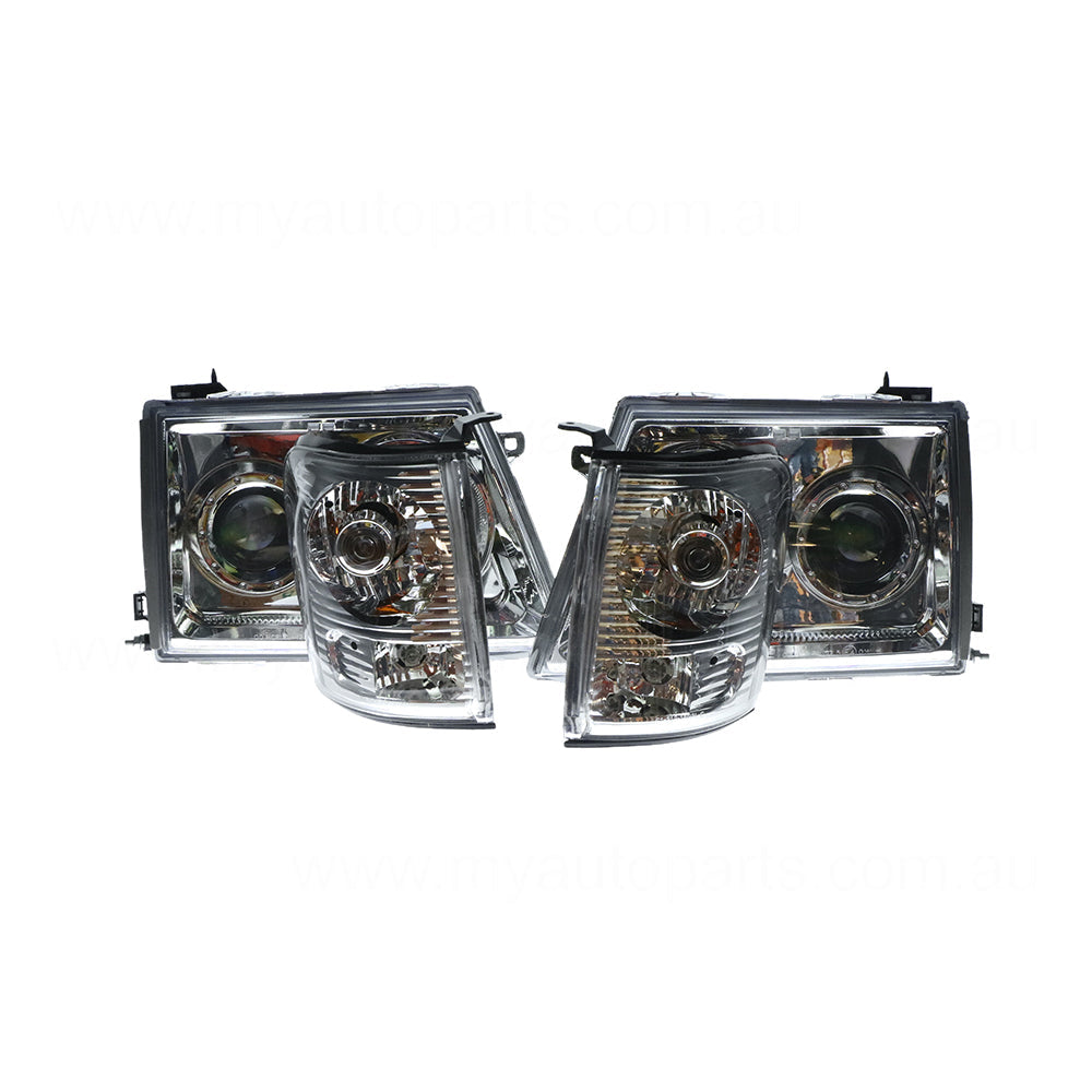APG All Crash Performance Set Head Lamp with Corner Lamps Certified suits Toyota Hilux 9/2001 to 7/2004 TIL-21035Q