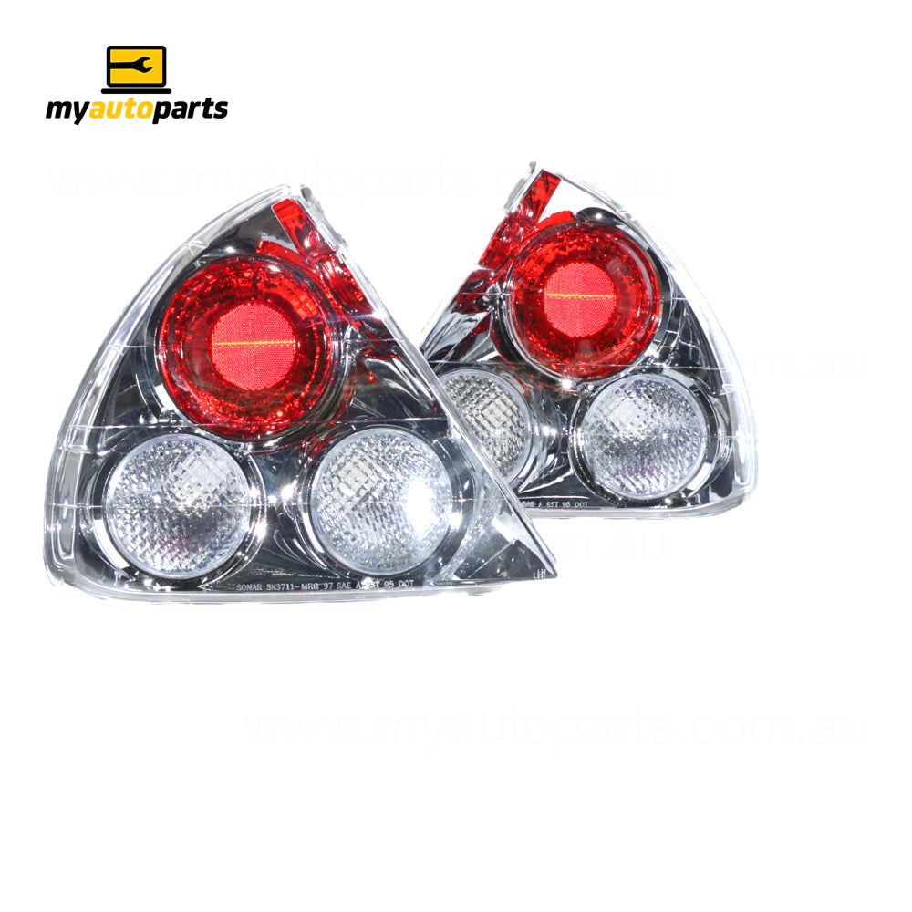APG All Crash Chrome Tail Lamp Pair Aftermarket Suits Mitsubishi Lancer CE 6/1998 to 7/2003 CCE-21045