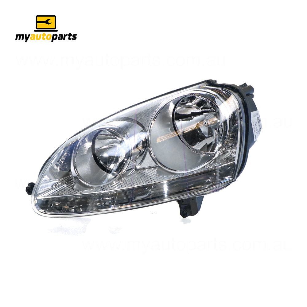 APG All Crash Chrome Head Lamp Passenger Side OES suits Volkswagen Golf/Jetta 2004 to 2011 VGF-21031LHP