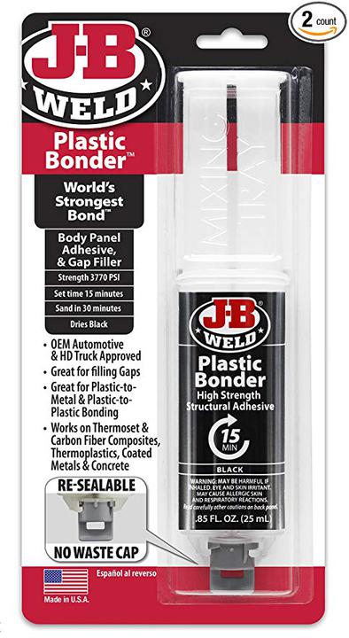 J-B Weld Plastic Bonder Syringe Black 25ml 50139