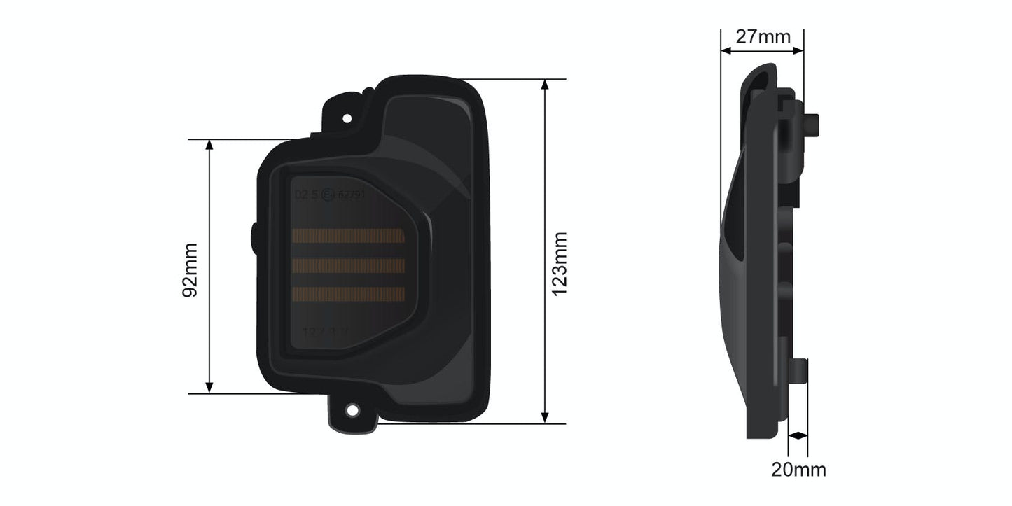 STEDI Sequential Mirror Turn Signal Jeep LEDCONVGLADMRR