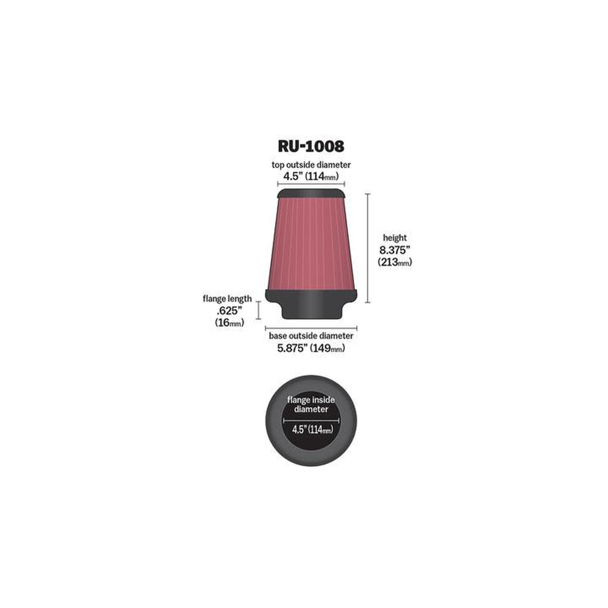K&N Universal Air Filter RU-1008