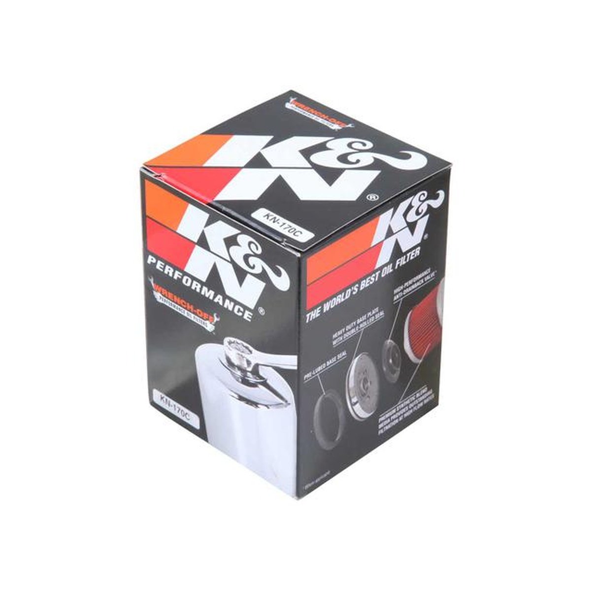 K&N Motorcycle Oil Filter Fits Harley (Short) Chrome - KN-170C