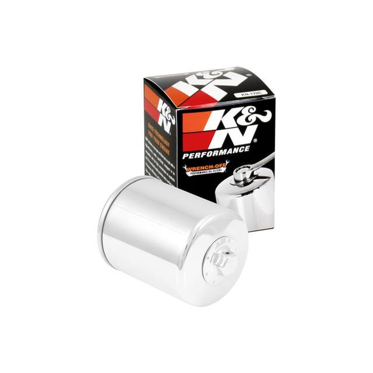 K&N Motorcycle Oil Filter Fits Harley (Short) Chrome - KN-170C