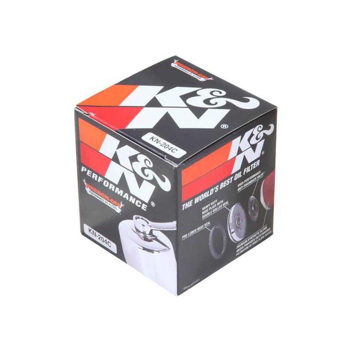 K&N Motorcycle Oil Filter Fits Honda VTX & GL 1800, VTR1000 Chrome - KN-204C