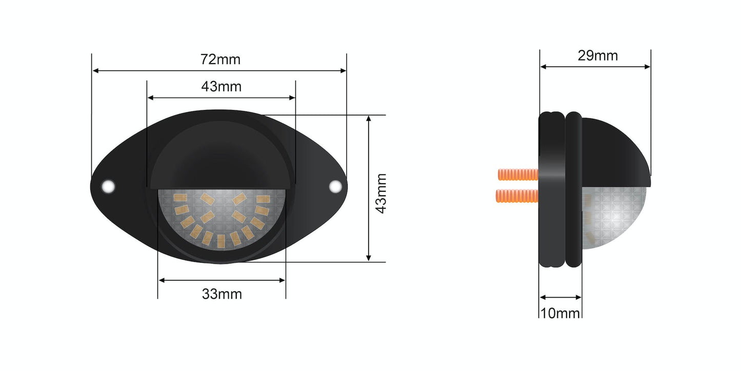 STEDI LED LICENSE PLATE LIGHT TO SUIT TOYOTA LANDCRUISER MODELS C LEDCONVTOYLCNSC