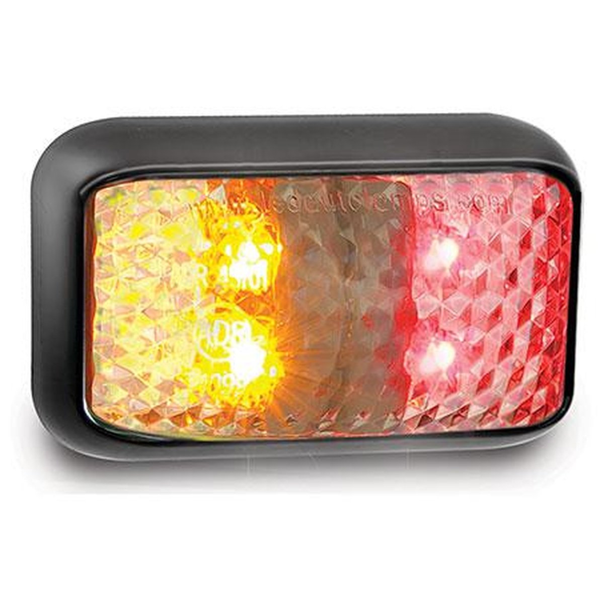 LED Autolamps Side Marker Light LED Amber/Red 12/24V Black Housing 40cm Cable 35ARMB