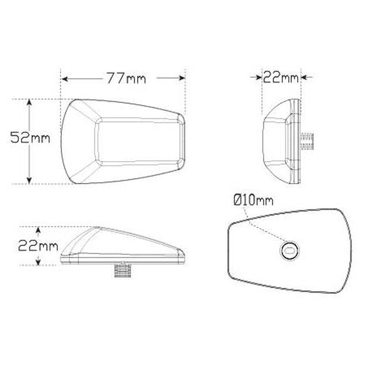 LED Autolamps Side Indicator Amber Cat 6 77AM2