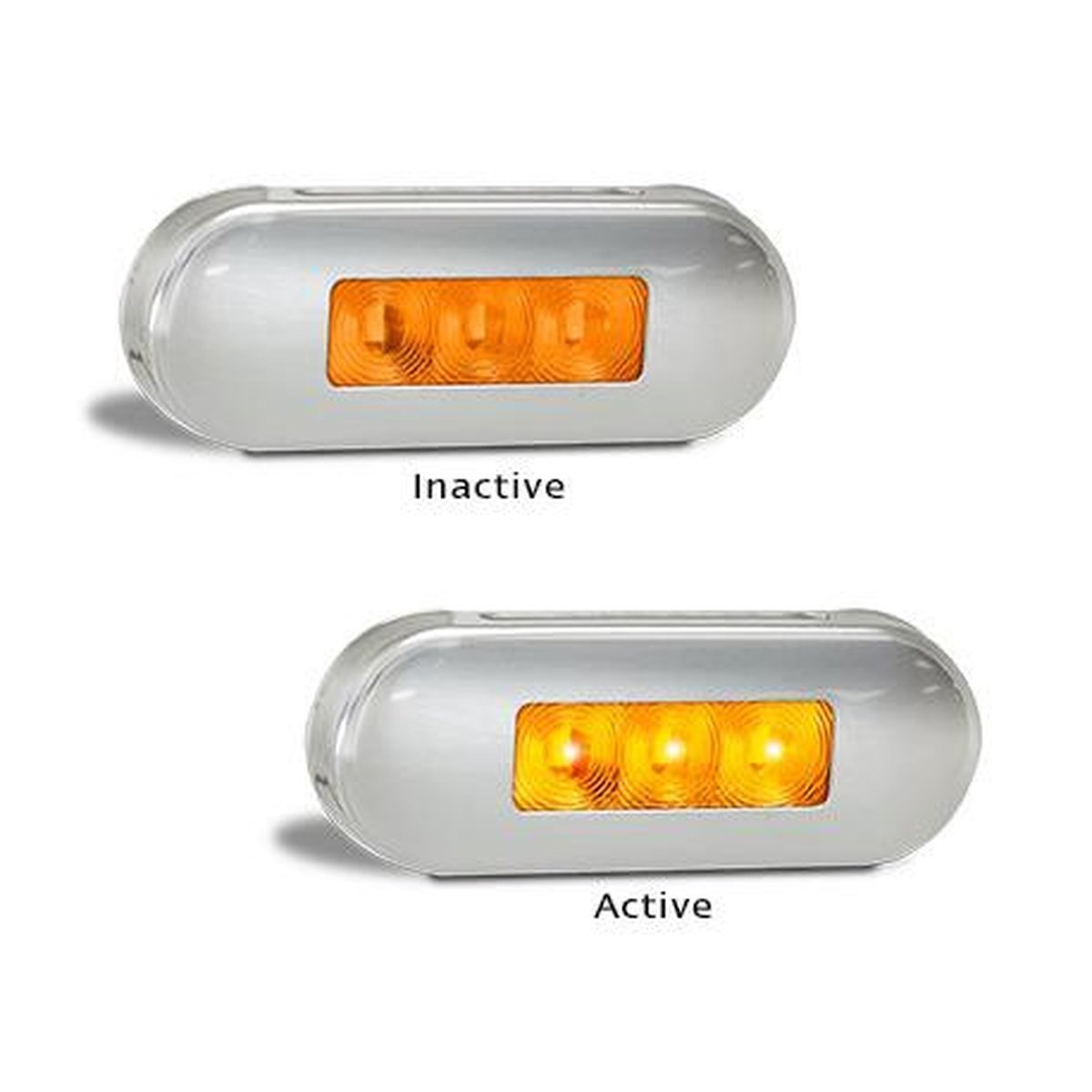 LED Autolamps Side Direction Indicator Light LED Amber 12/24VChrome Housing 15cm Cable 86AAMB
