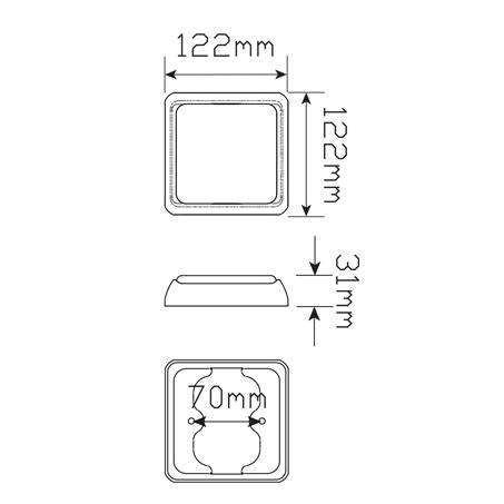 LED Autolamps Stop/Tail Red 49-LED Lamp 12/24V w/Clear Lens 130mm Dia w/Bracket & 30cm Wire 100RM