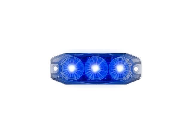 LED Autolamps Blue Emergency Lamp SAE J595 Class 1 89mm with Tape Fitting 120033BM