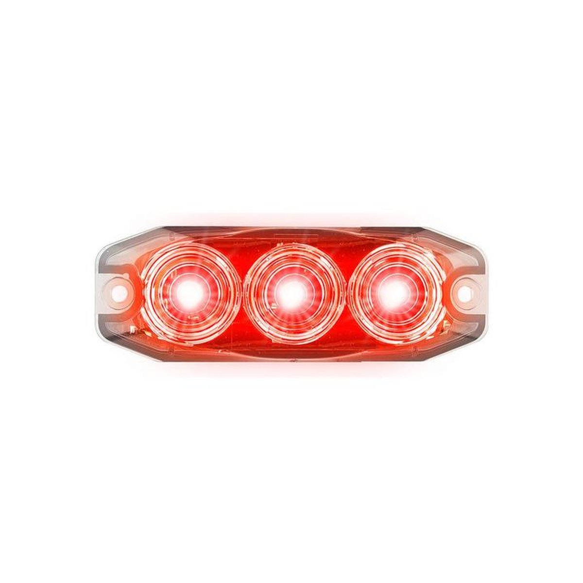 LED Autolamps Red Emergency Lamp SAE J595 Class 1 89mm  with Tape Fitting 120033RM