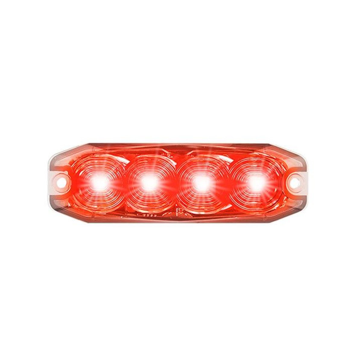 LED Autolamps Red Emergency Lamp SAE J595 Class 1 98mm  with Tape Fitting 120034RM