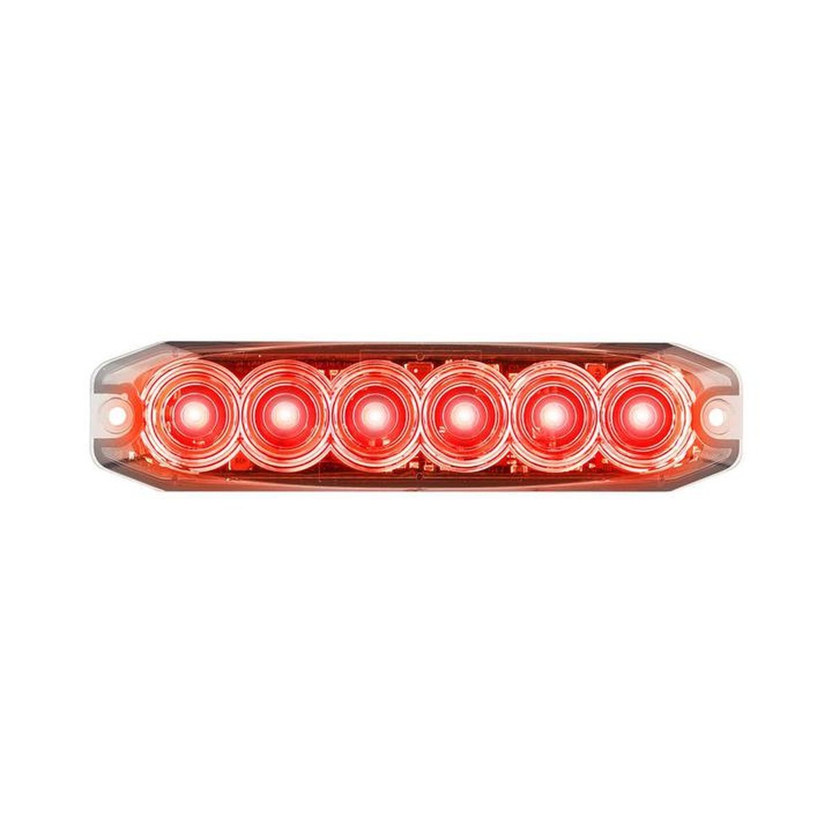 LED Autolamps Red Emergency Lamp SAE J595 Class 1 131mm with Tape Fitting 120035RM