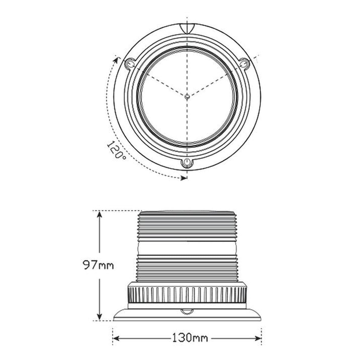 LED Autolamps Beacon Light LED Amber IP67 11/48V Magnetic Mount 128AMM