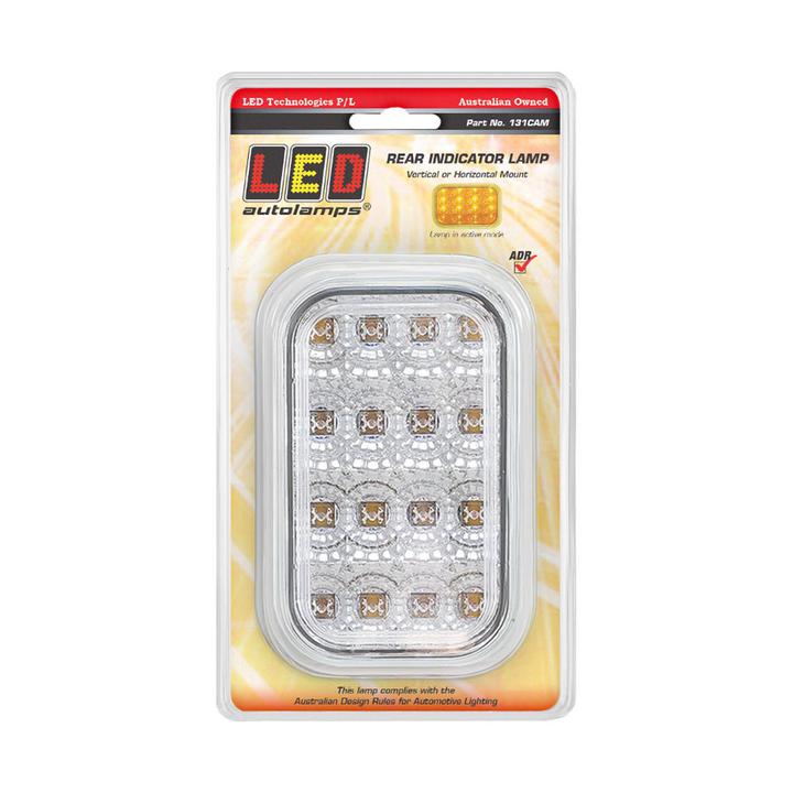 LED Autolamps Indicator Lamp Clear with Chrome Reflector 12-24V 131CAM