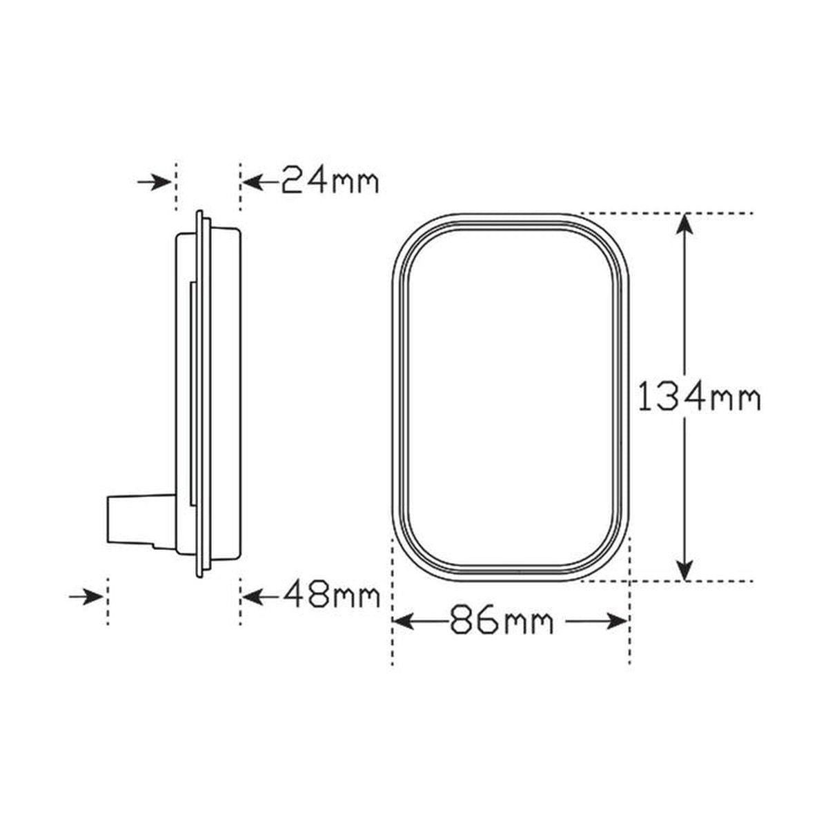 LED Autolamps Indicator Lamp with Reflector 12-24V 133AMB