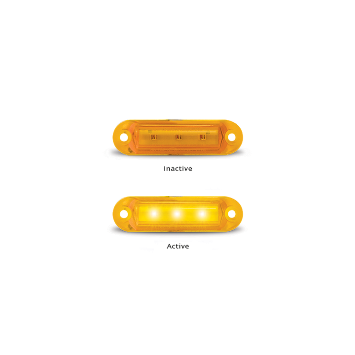 LED Autolamps Super Small Side Marker Lamp Amber 58x16x13mm 24V Twin Pack 16A24-2