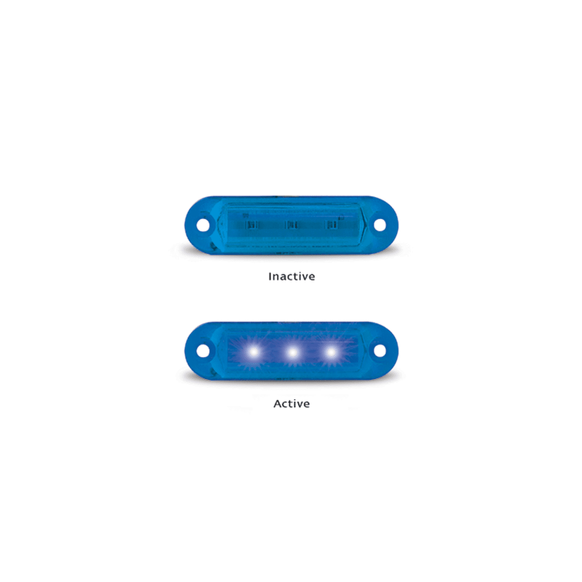LED Autolamps Super Small Courtesy Lamp Blue 58x16x13mm 12V Twin Pack 16B12-2