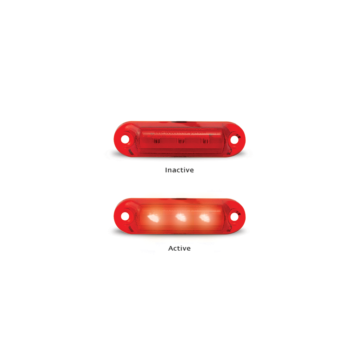 LED Autolamps Super Small Rear Marker Lamp Red 58x16x13mm 24V Twin Pack 16R24-2