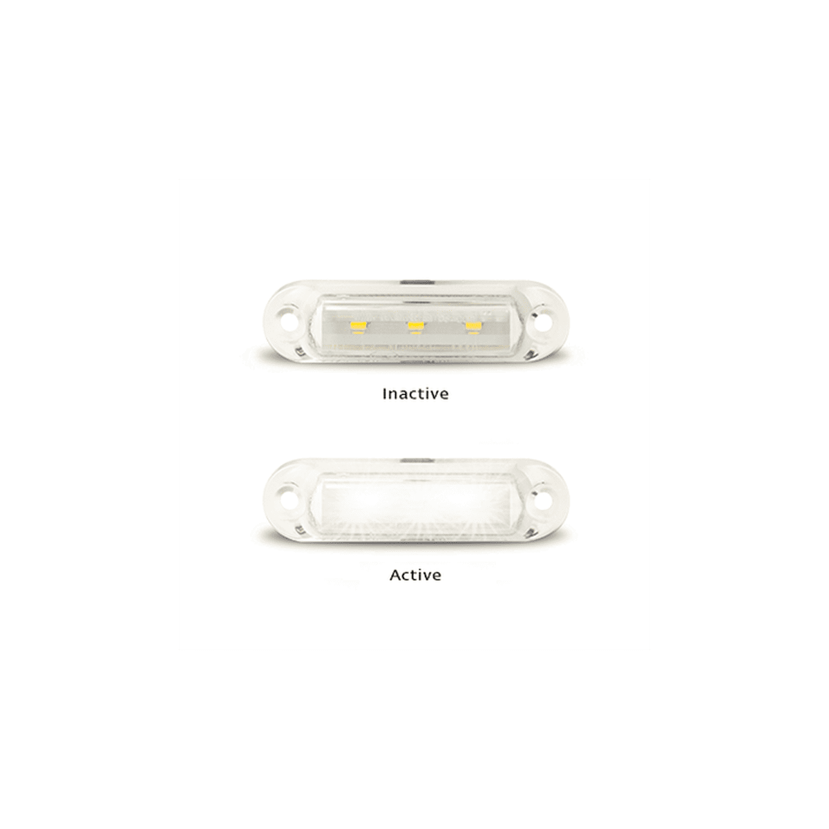 LED Autolamps Super Small Front Marker Lamp White 58x16x13mm 12V Twin Pack 16W12-2