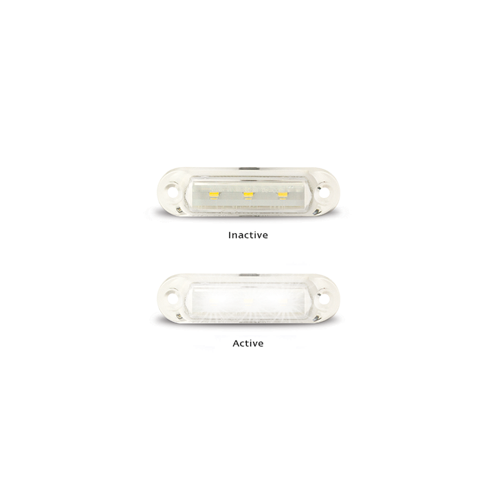 LED Autolamps Super Small Front Marker Lamp White 58x16x13mm 24V Twin Pack 16W24-2