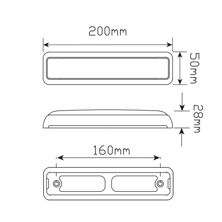 LED Autolamps Stop/Tail/Indicator/Reverse Light LED 12-24V Twin Pack 200BIRSTME2