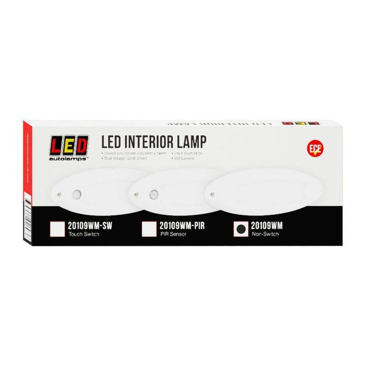 LED Autolamps Large Interior/Exterior Lamp with Aluminium Base White Oval 400 Effective Lumens 201mm 10-30V 20109WM