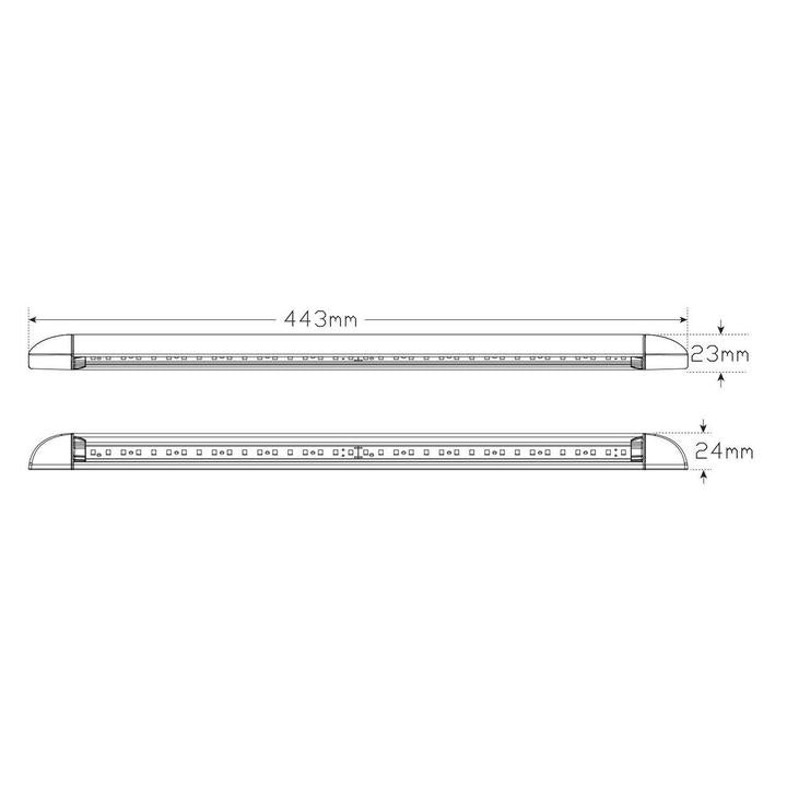 LED Autolamps Awning Lamp Black 12V 20cm Cable Blister Pack 23450BLKB