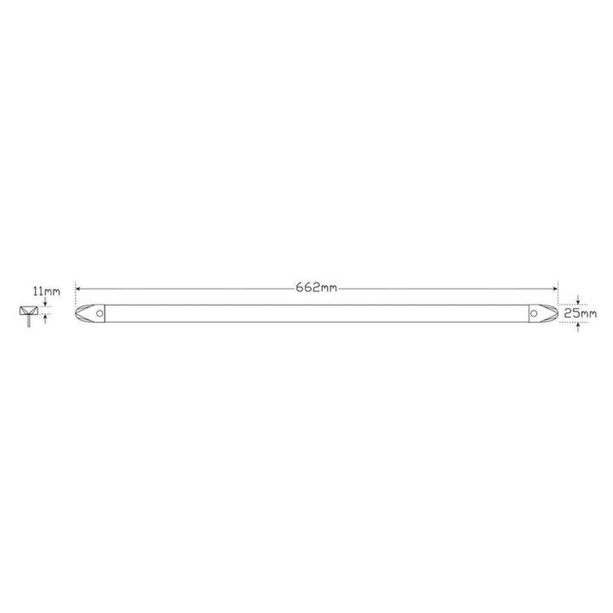 LED Autolamps Interior Strip Lamp 662x25x11mm 12-24V 2460BMB
