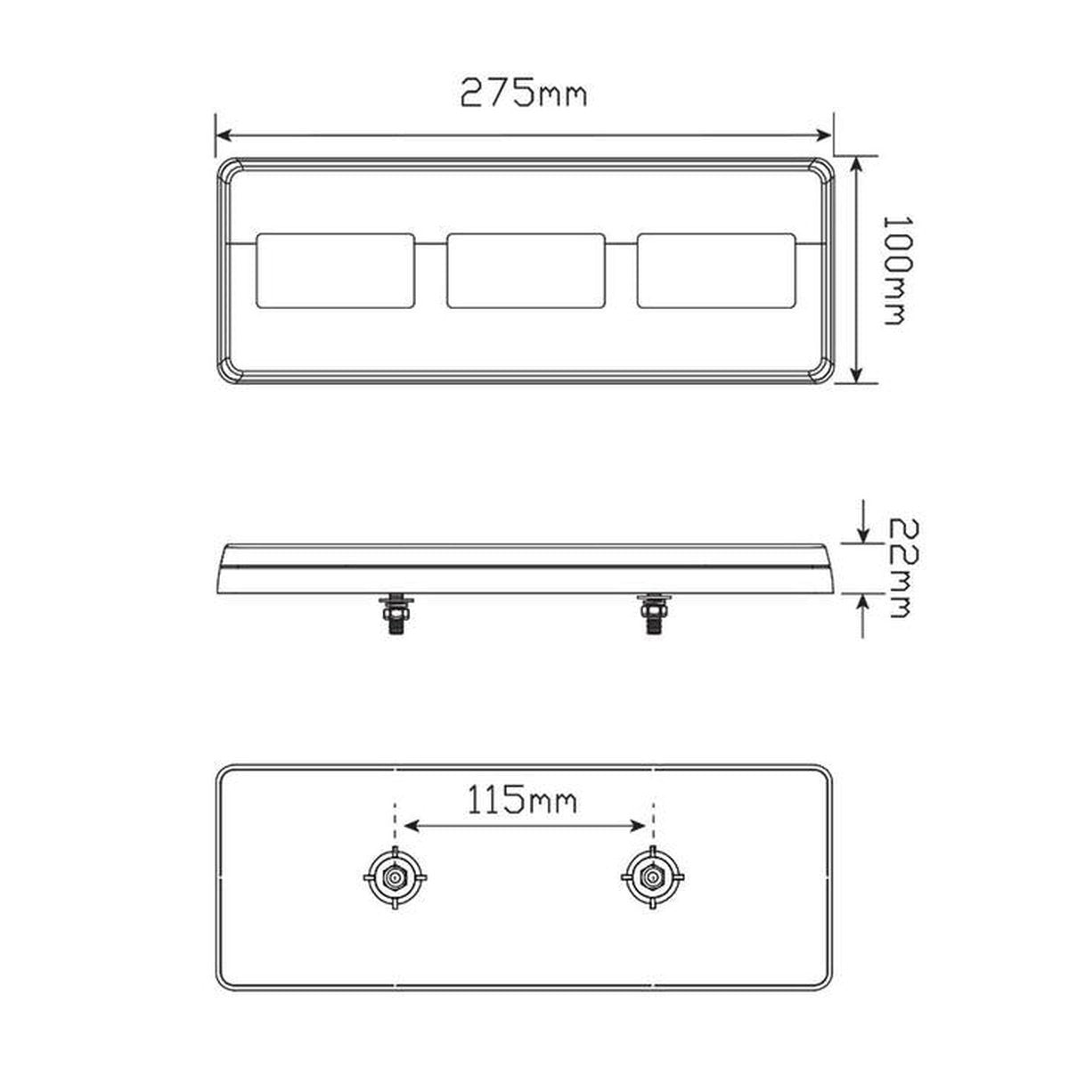 LED Autolamps Stop/Tail/Indicator/Reflector Light LED 12-24V 275ARM