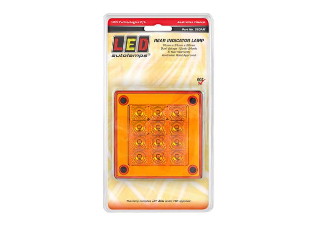 LED Autolamps 280 Series Indicator Light Rear 90mm 12-24V with 4mm Gasket 280AM