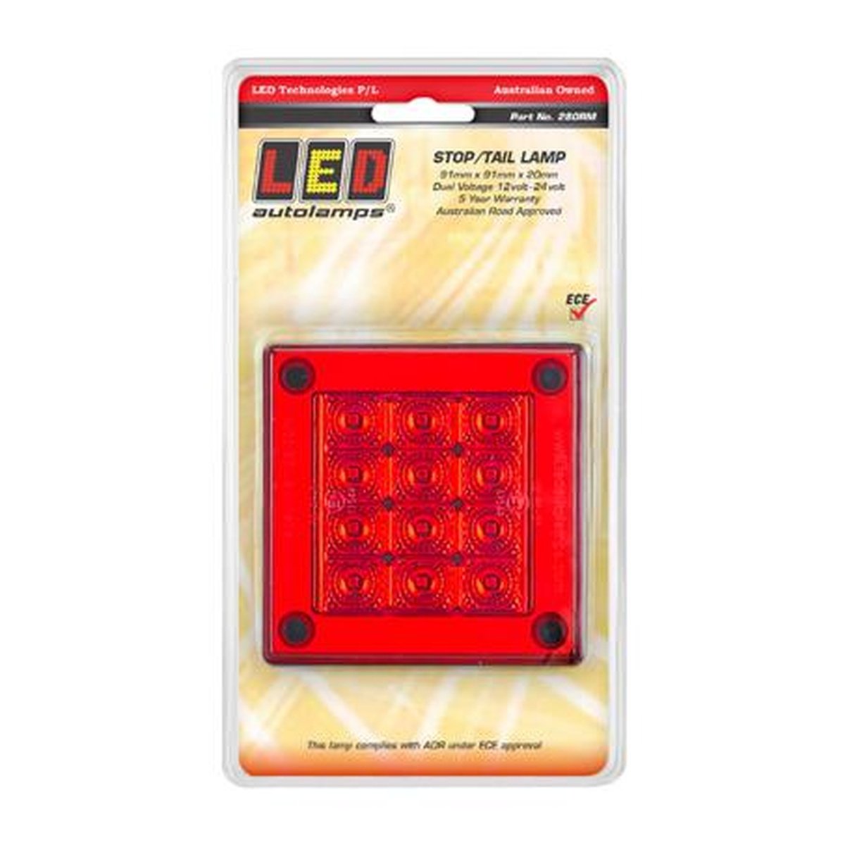 LED Autolamps Stop/Tail 12-LED Lamp Insert 12/24V Blister w/4mm Gasket fits 280 Series Lamps 280RM