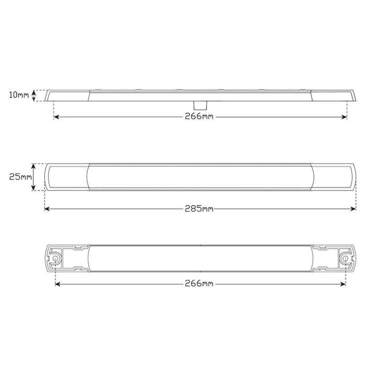 LED Autolamps Slimline/Low Profile Front Indicator Strip Lamp 12V 285CAT12