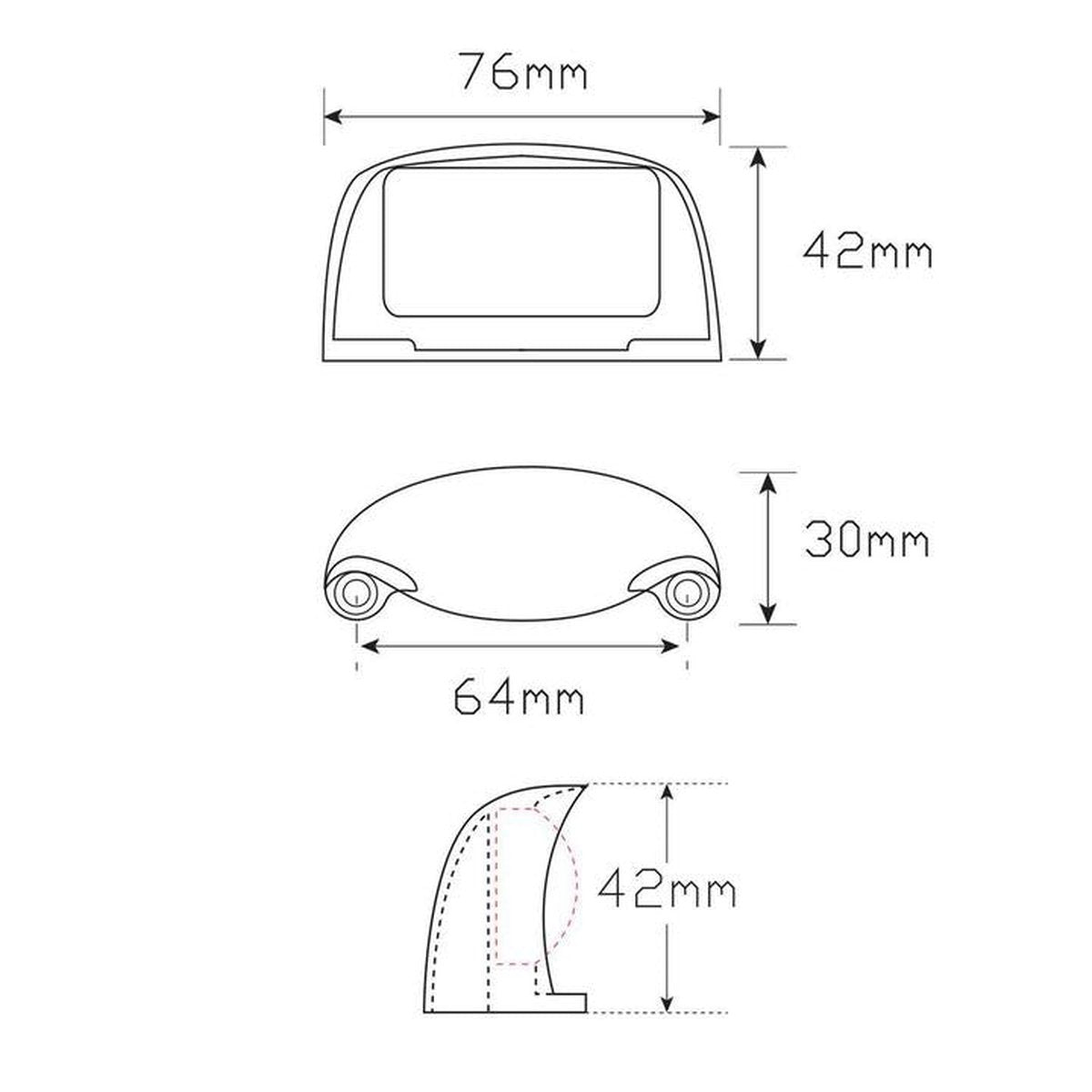 LED Autolamps Licence Plate Lamp with Black Bracket and 40CM Cable 76x41x27mm 12-24V 35BLMB