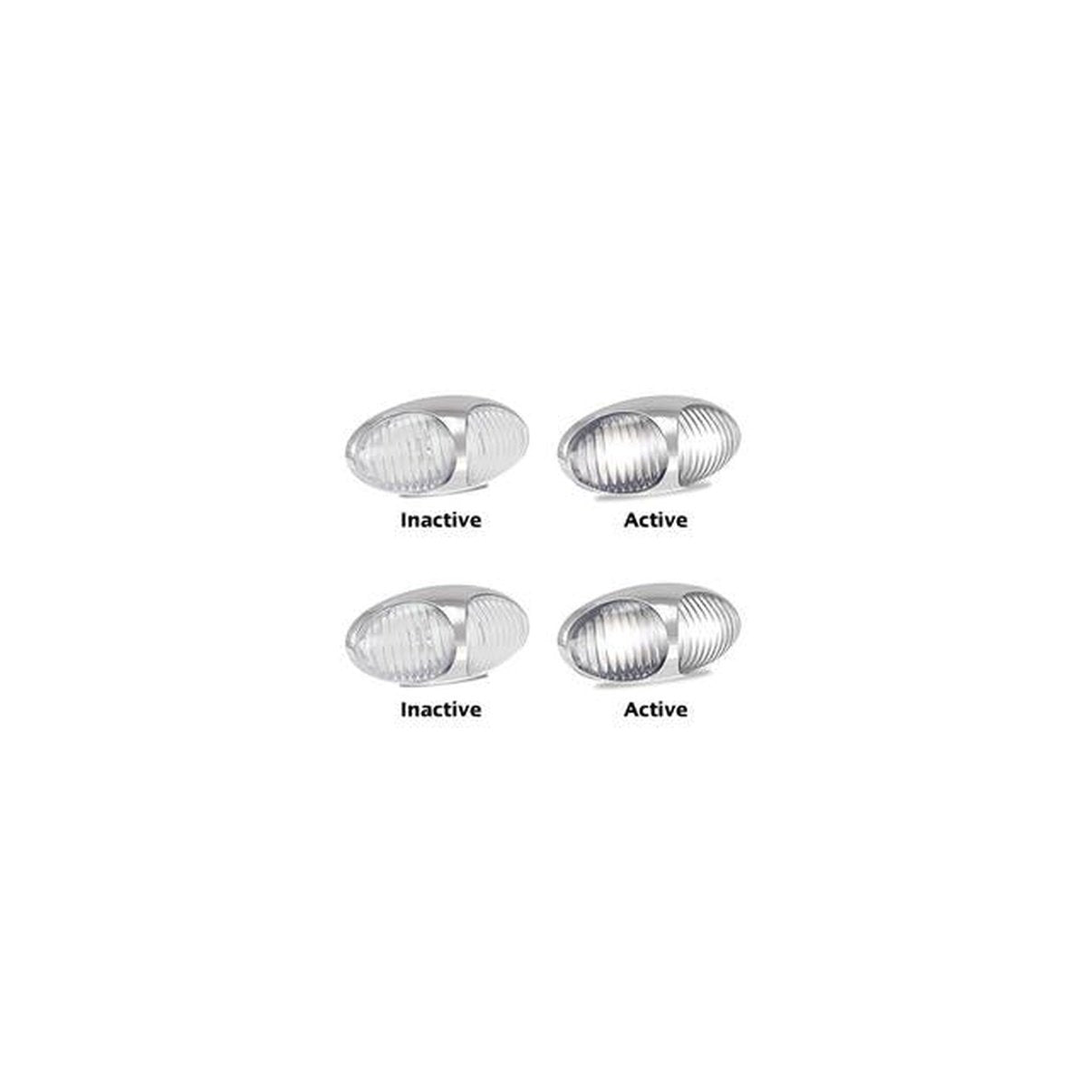 LED Autolamps Front Marker with Chrome Bezel Clear 70x36x20mm Multi-volt 37CWMB2P