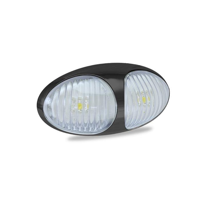 LED Autolamps Front Marker with Black Bezel Clear 70x36x20mm Multi-volt 37WM2P