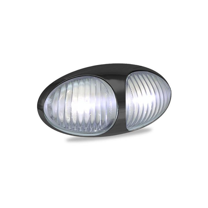 LED Autolamps Front Marker with Black Bezel Clear 70x36x20mm Multi-volt 37WM2P