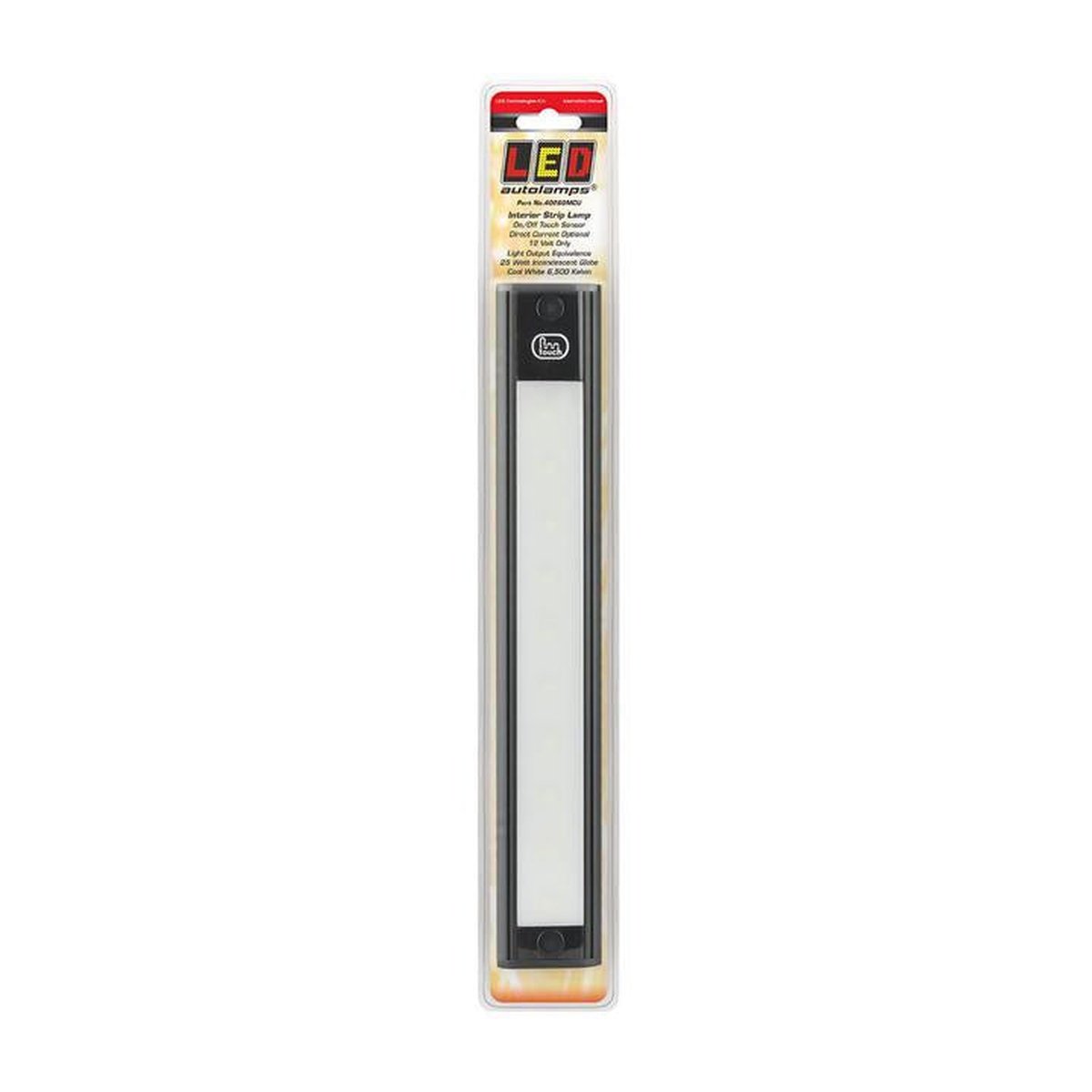 LED Autolamps Interior Strip Lamp with Touch Sensor Switch (MCU Circuitry) and Black Base 260 x 40mm 12V 40260MCU
