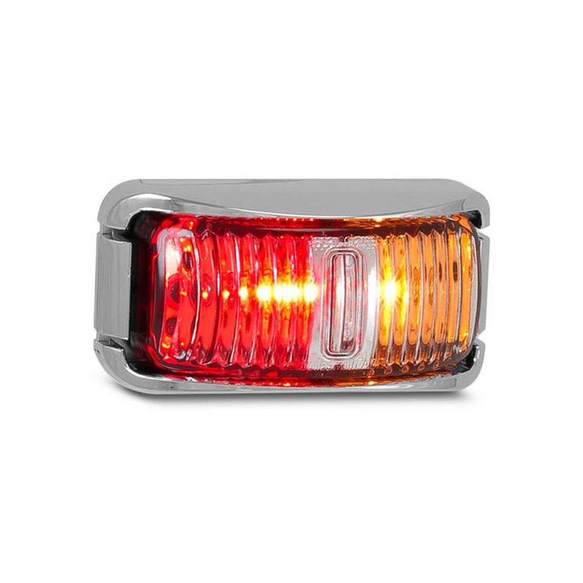 LED Autolamps Side Marker with Chrome Base Red/Amber 74x38x35mm Multi-volt 42CARM