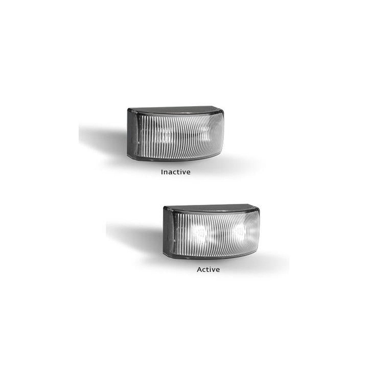 LED Autolamps Front Marker White 50x25x21mm 12-24V Twin Pack 5025WM2