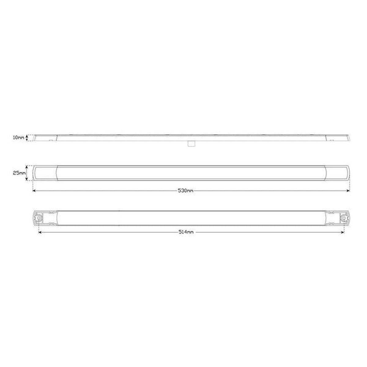 LED Autolamps Indicator Lamp 533 x 25mm 12V 530AC12B