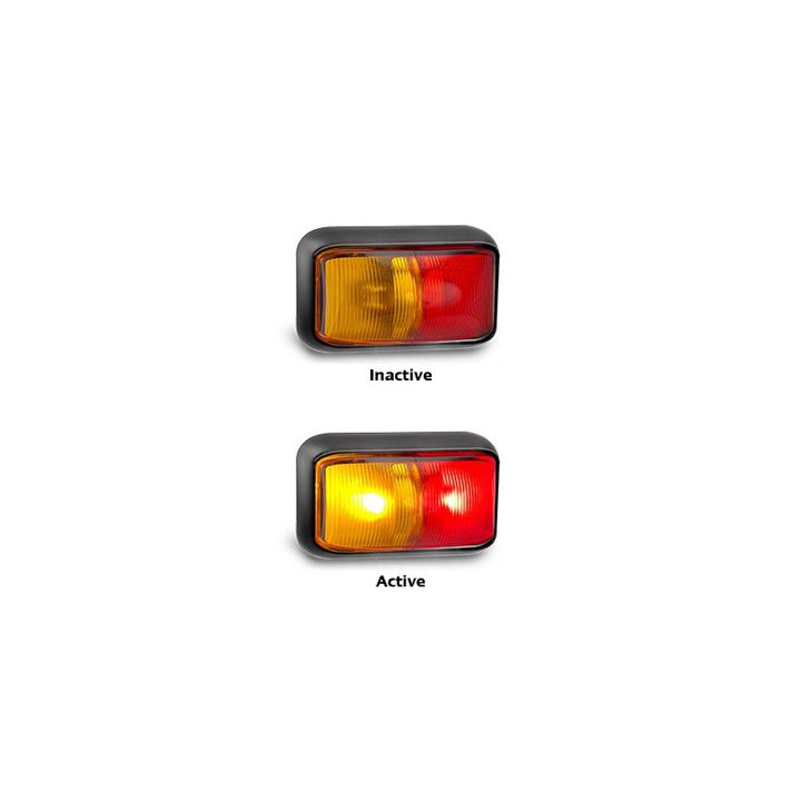 LED Autolamps Side Marker Red/Amber 58x35x21mm 10-30V Box of 10 58ARMB